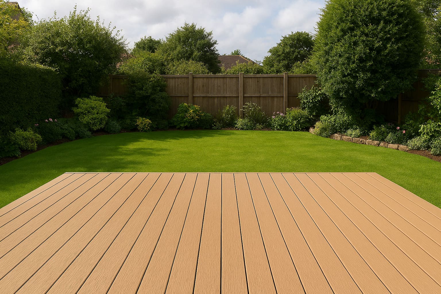 decking clean and jetwashing in bromsgrove garden