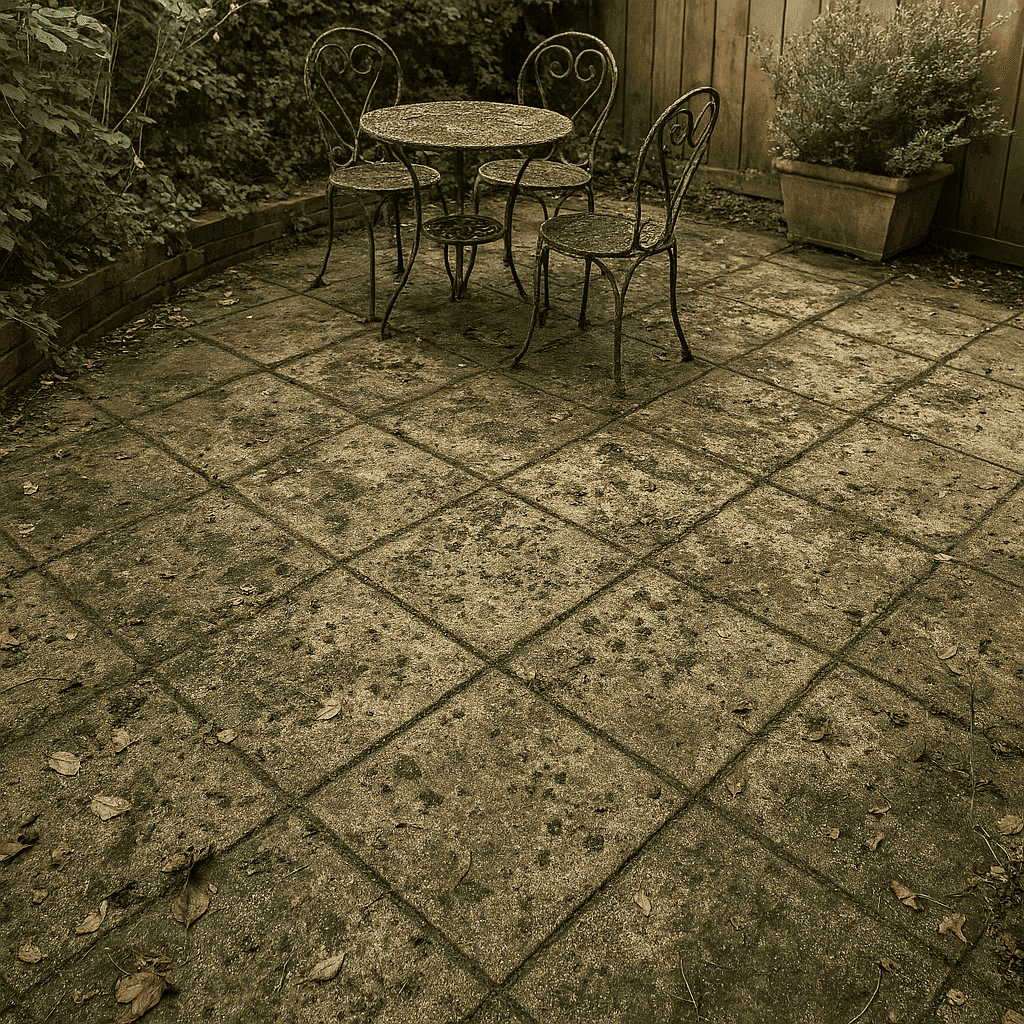 A dirty garden patio